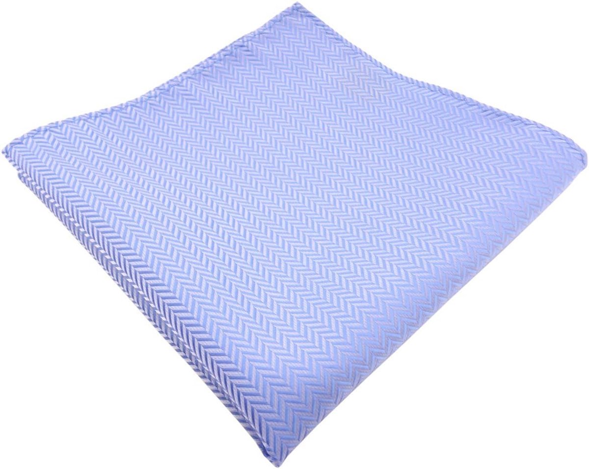Zakdoek Heren - Accessoire Stijl - Feestelijke Gelegenheid - Zijdeglans Stof - 25x25 cm - Blauw Zilver