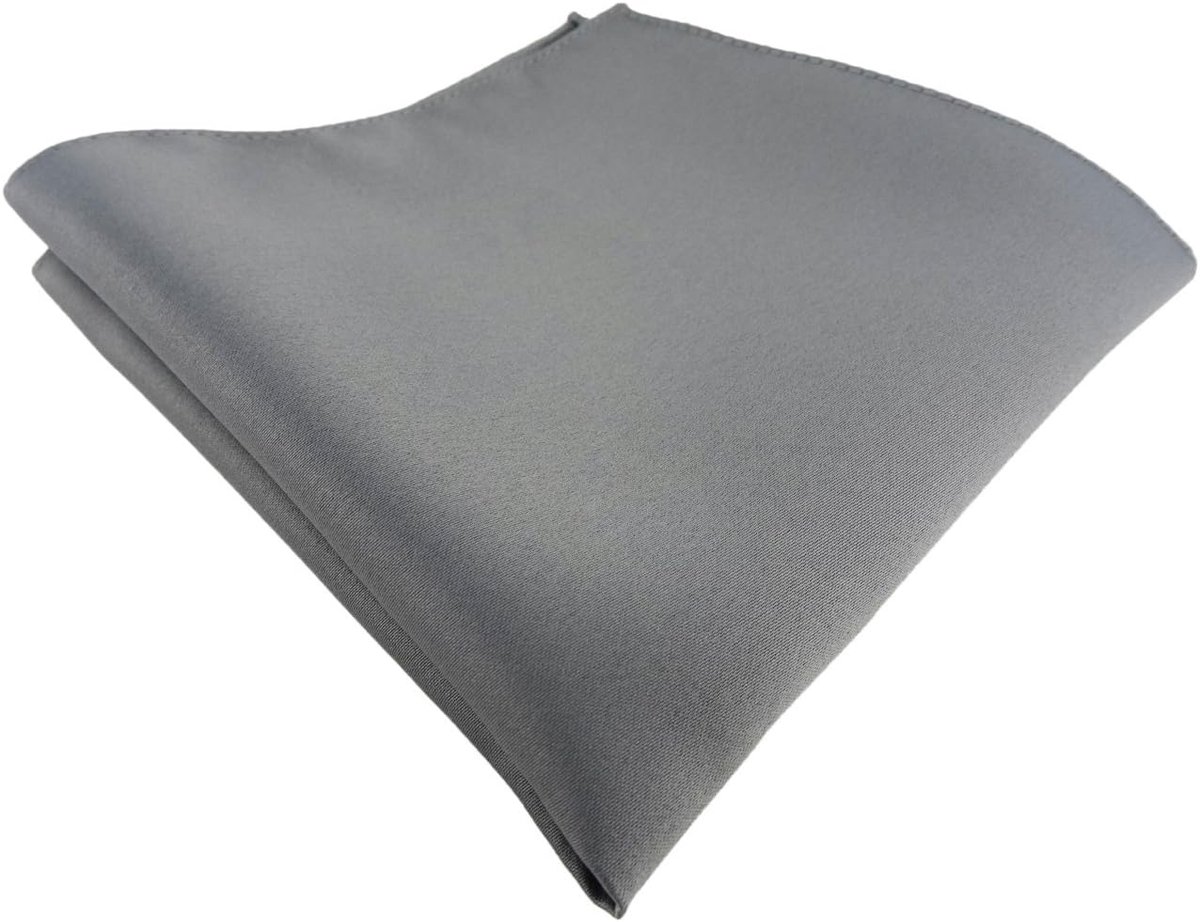 Zakdoek Heren - Pochet Standaard - Formele Gelegenheid - Gladde Satin Stof - 26 x 26 cm - Eff M Zwart