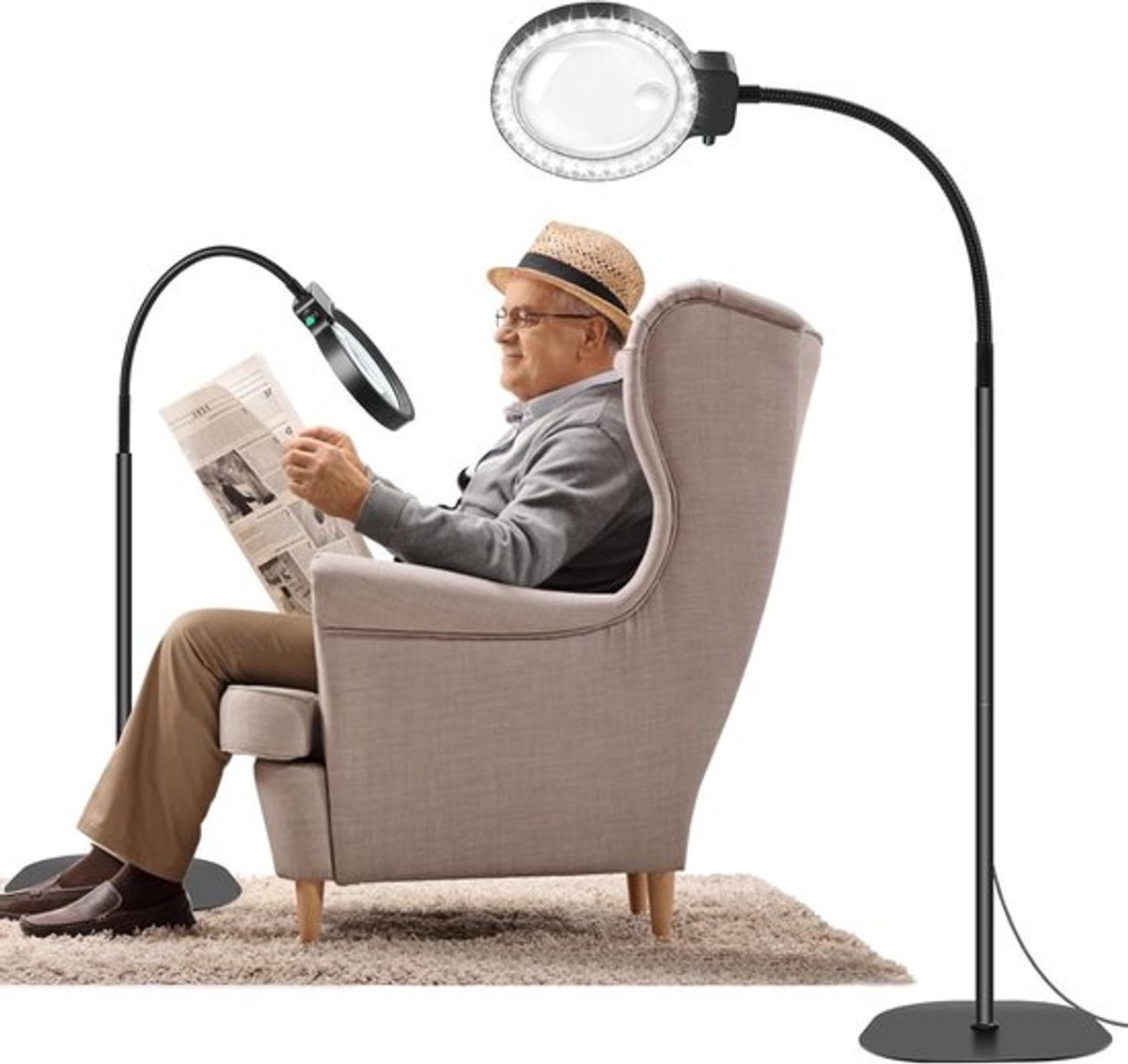 Lichtvergrootglas 5x-10x met Statief en Lamp