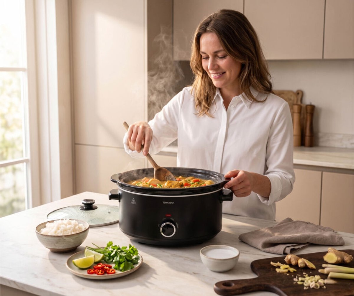 Tomado TSC6001B - Slowcooker - 6 liter - Keramische binnenpan - 3 warmtestanden - Warmhoudfunctie - Zwart – foto 2
