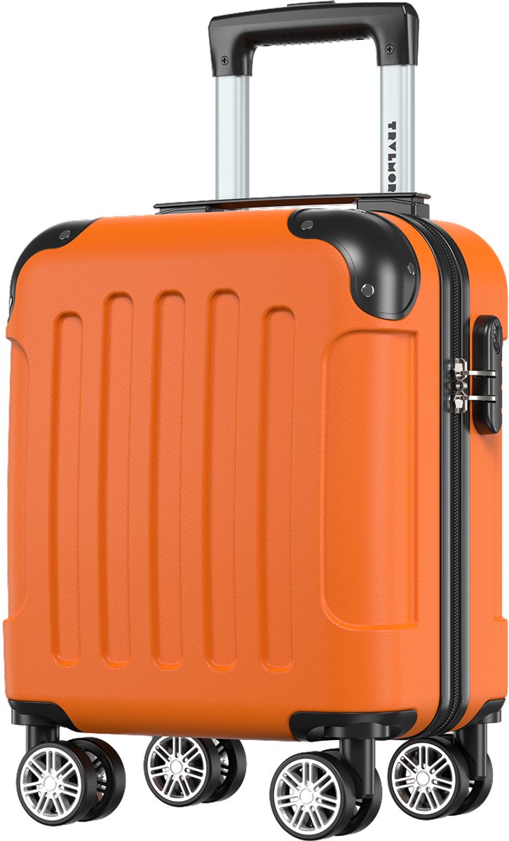 TRVLMORE Handbagagekoffer - 40x30x20 cm - Underseater - 24L - Cijferslot - 4 Wielen - Oranje