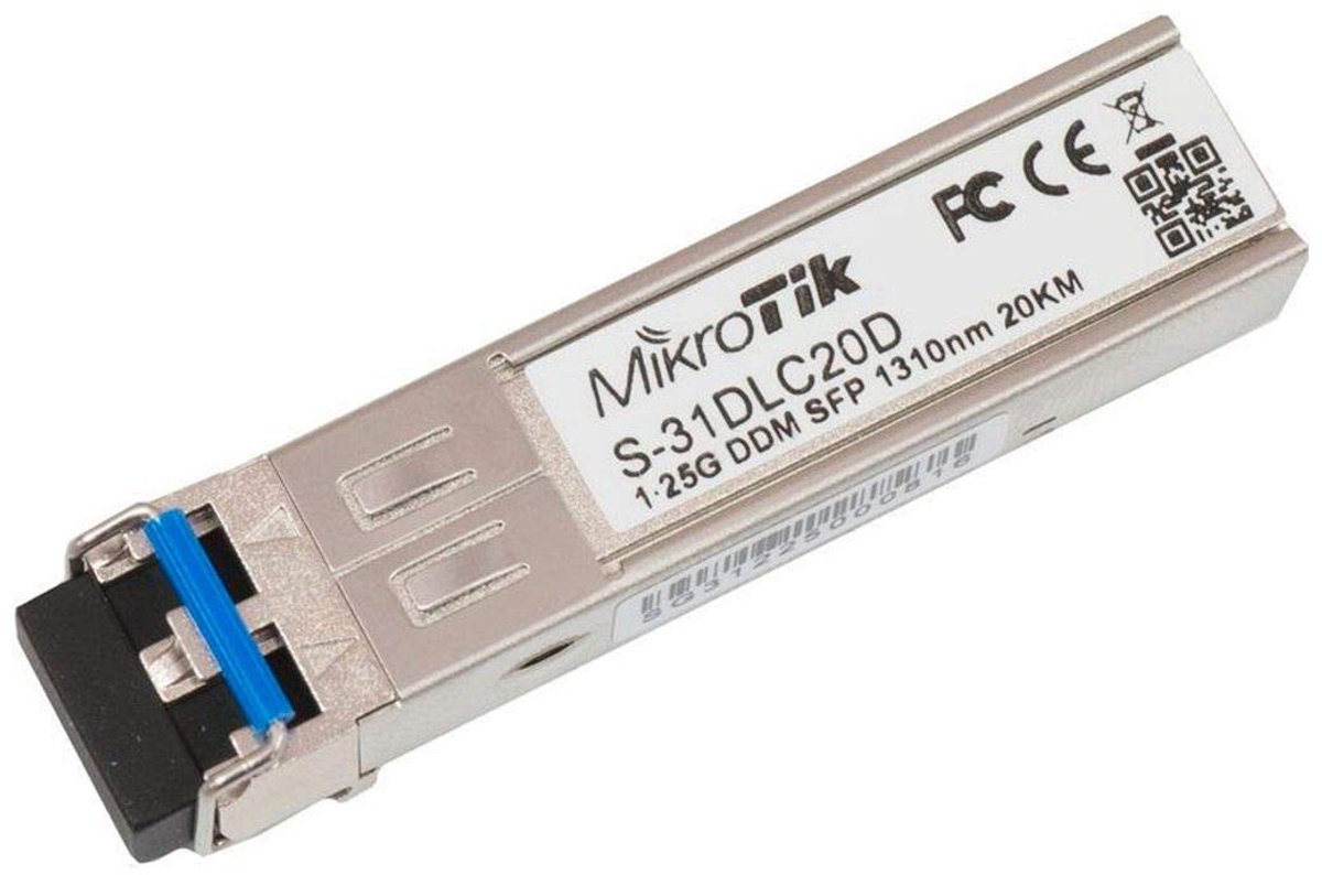 Netwerk Transceiver Module - SFP Glasvezel - Netwerk Uitbreiding - Tot 20 Kilometer - 1.25G - Grijs