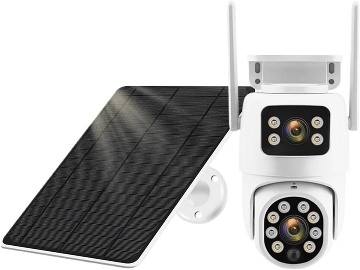 Beveiligingscamera Set - Outdoor Camera - Huis Beveiligen - Dubbele Lens Nachtzicht - 10x10x10 mm - Wit