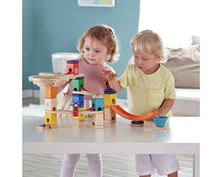 Hape Mega Skatepark Knikkerbaan Uitbreidingsset - Quadrilla Houten Bouwset met Sprong en Bel, 4 Jaar+
