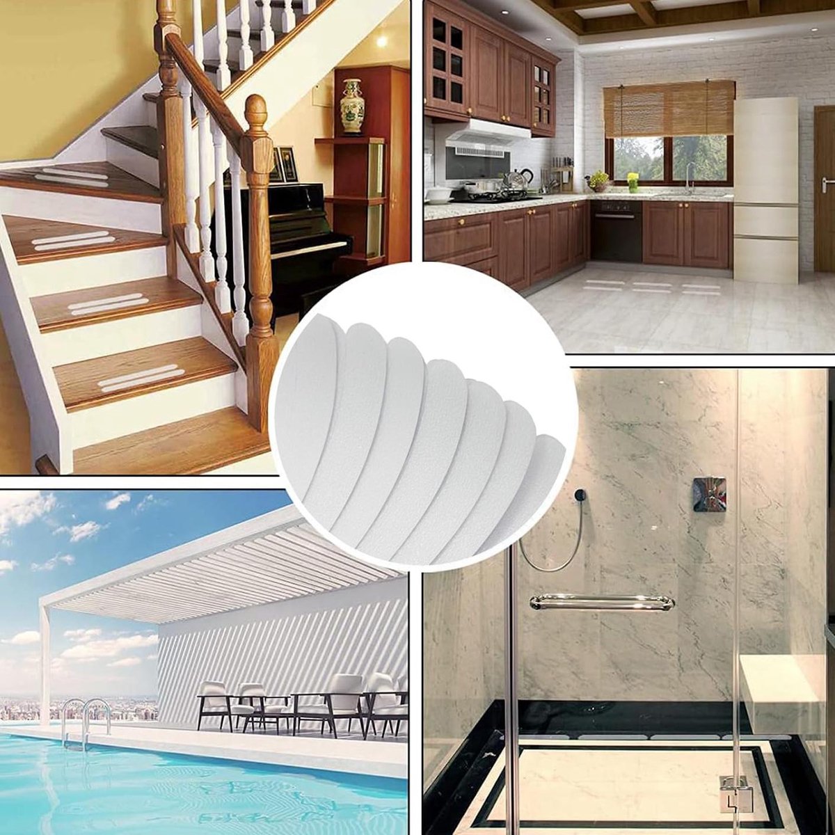 carmdering - Antislip Tape - Traptapijt - Veiligheidstape - Transparant, waterbestendig, weerbestendig, sterke kleefkracht - Voor trap & badkamer - Beschermt tegen uitglijden