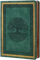 Victoria's Journals - Notitieboek A5 - Tree of Life - Vintage - Premium Vegan Leer Hardcover - 320 Pagina's Premium Papier - Donkergroen