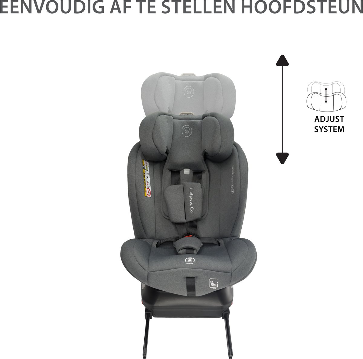 Liefjes & Co Growsafe Autostoel – i-Size 4-in-1 – 360° Draaibaar – ISOFIX & Top Tether – Groep 0/1/2/3 (40–150 cm) Grijs thumbnail 6