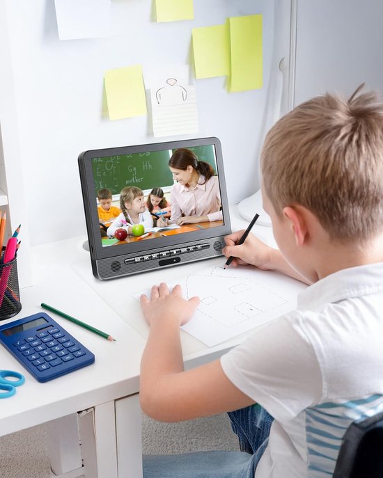 Auto DVD-speler Hoofdsteun - Dubbele Schermen - Reizen met Kinderen - 5 Uur Batterijduur - 2x 12 Inch - Zwart — afbeelding 5