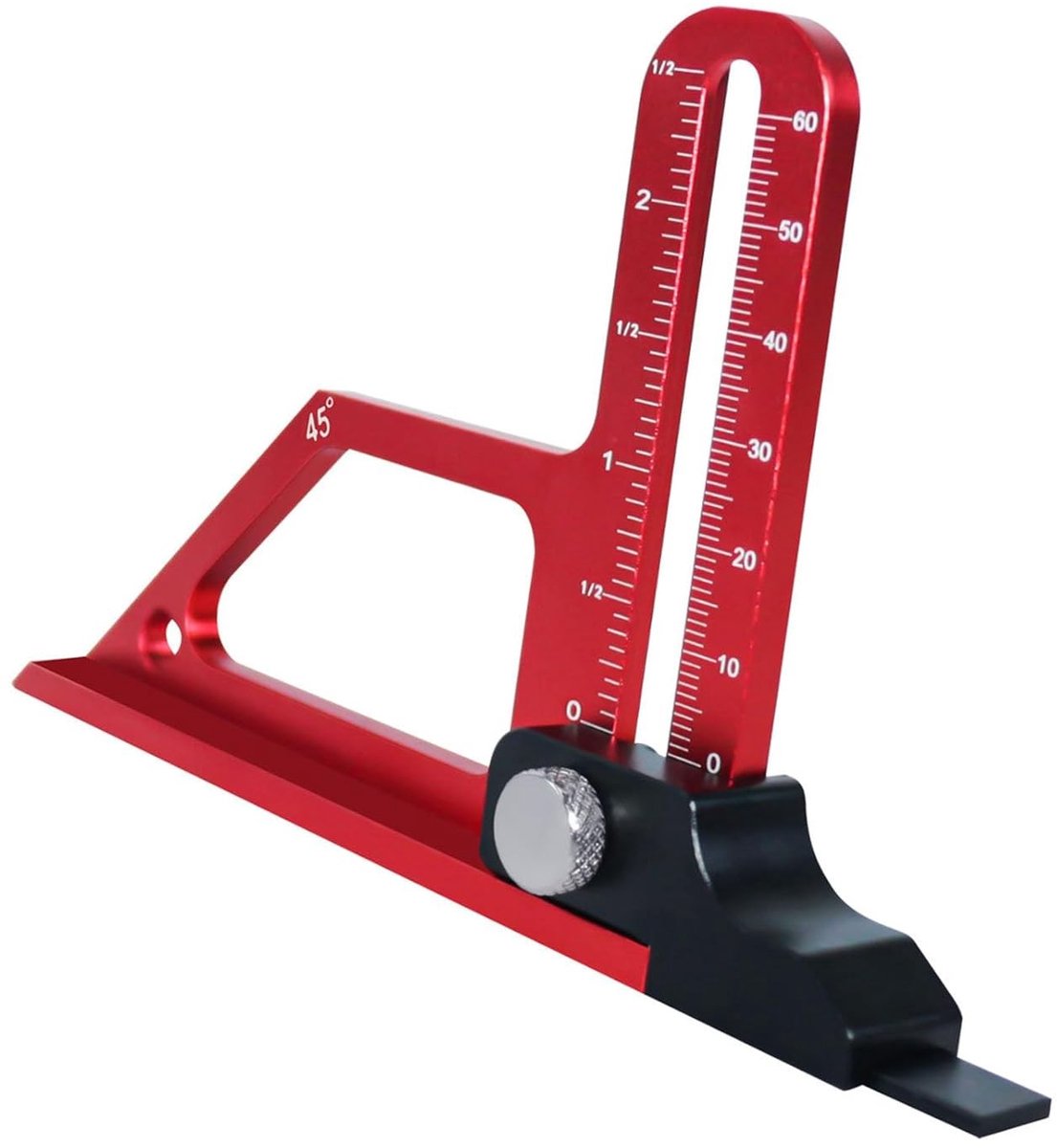 Hoogte-instelling voor tafelzaag van aluminiumlegering 0 tot 60 mm, multifunctionele houtbewerkingsgereedschappen, diepte meetinstrumenten en precisie altimeter voor houtbewerking