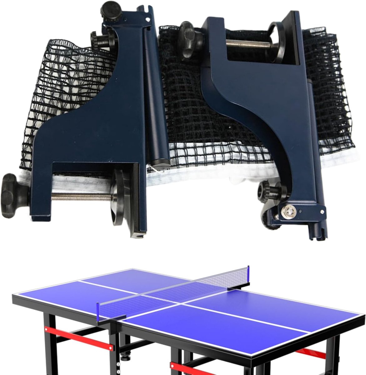 Tafeltennis Net - Sport Accessoire - Recreatief Spel - Verstelbaar Klemmechanisme - 180 cm Lengte - Zwart