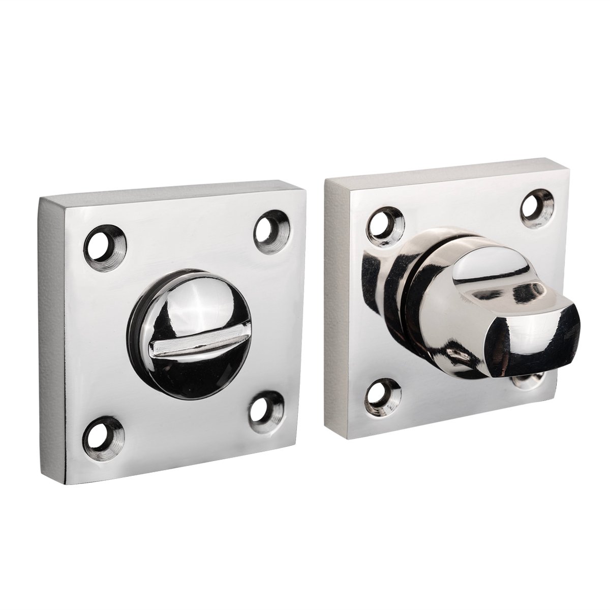 WC|sluiting vierkant rozet glanzend nikkel basic | Per Set
