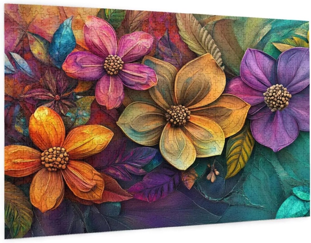 Kleurpuzzel Volwassenen - Legpuzzel Stukjes - Ontspanning Thuis - Nauwkeurige Pasvorm - 105x156 cm - Bloemenpatroon