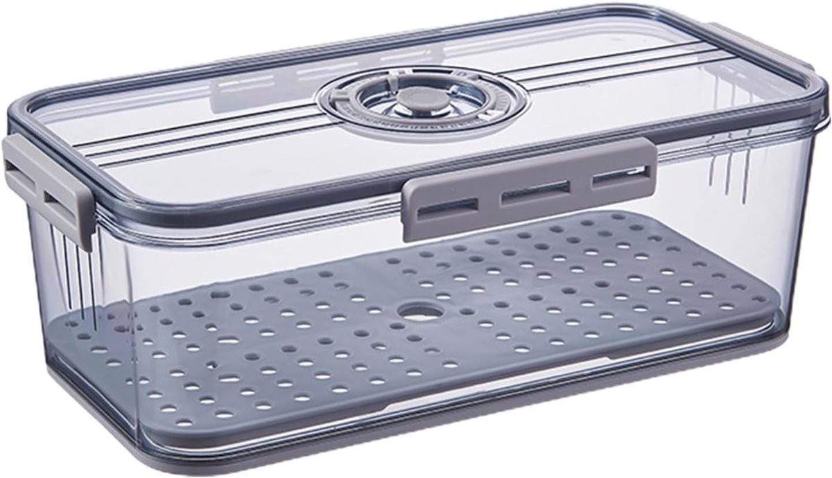 Broodtrommel - Broodbox - Brood Vers Houden - Tijdregistratie Wiel - 335 cm Lengte - Grijs