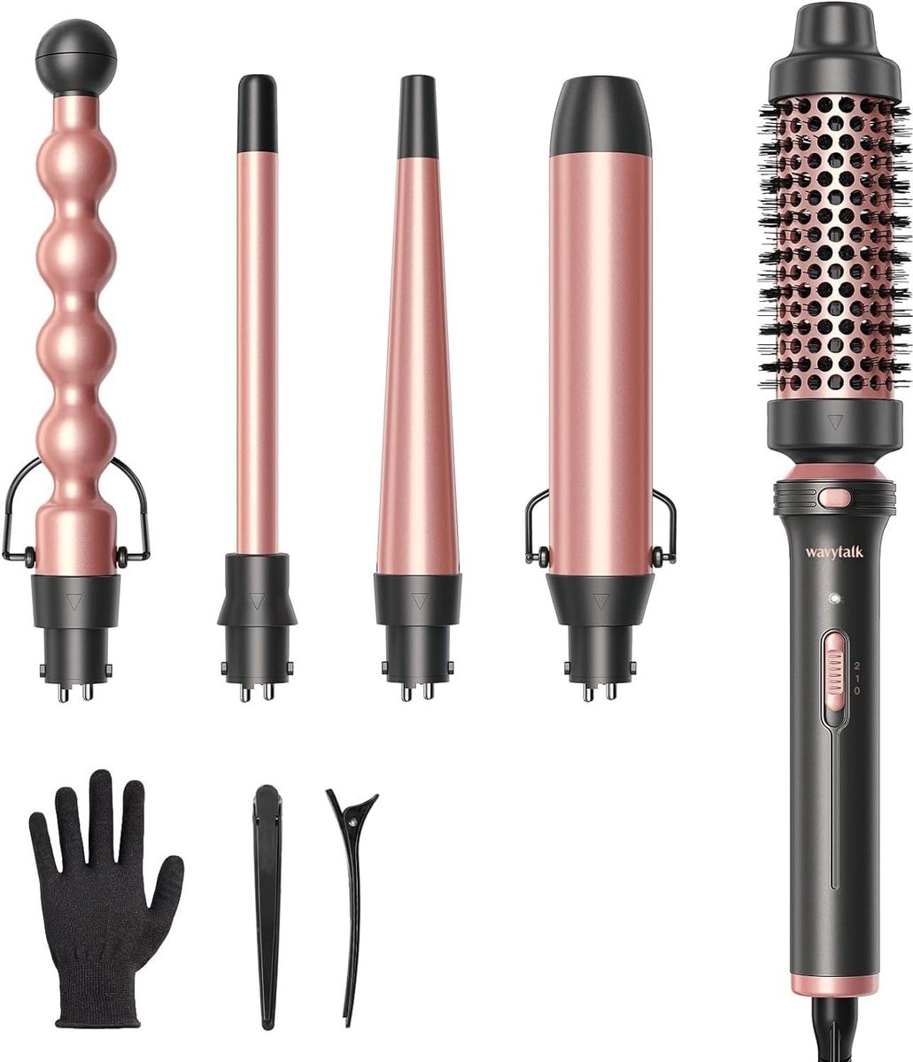 Krultang Set - Keramische Coating - 5-in-1 met Verwisselbare Krulspelden - Hittebestendige Handschoen - Voor Alle Haartypes