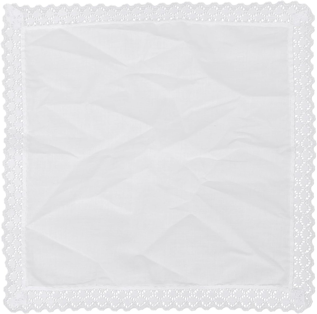 Kanten zakdoek - Bruiloft accessoire - Bruiloft decoratie - Zacht katoen - 23 x 25 cm - Wit