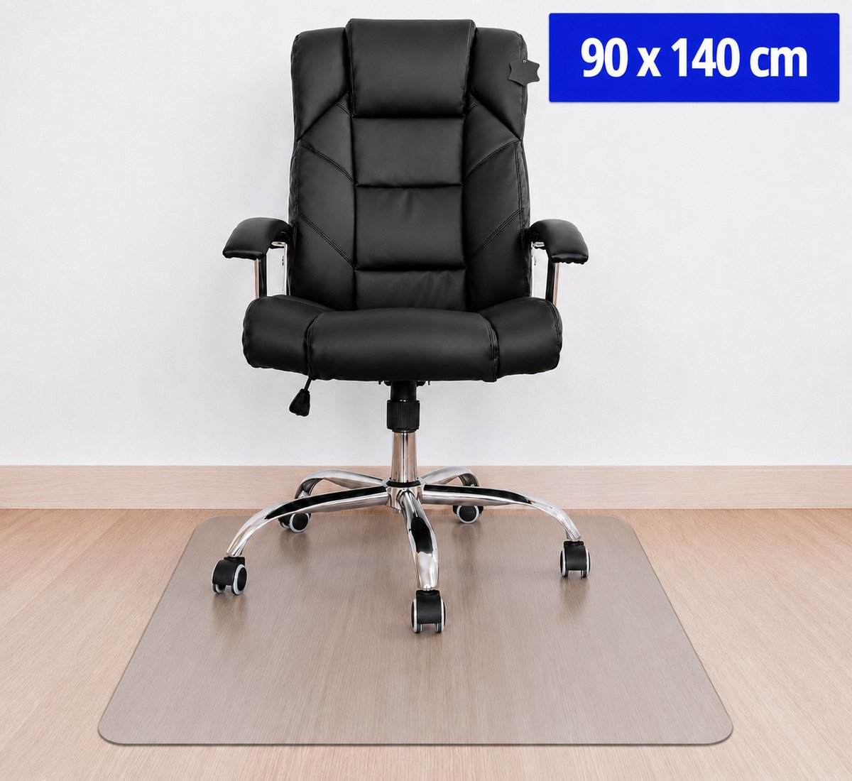 ValeDelucs Bureaustoelmat PVC - Vloerbeschermer Vloermat Bureaustoel Mat - Stoelmat beschermt harde vloeren - 90x140 cm - Transparant