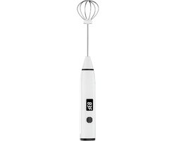 Mini Elektrische Mixer - Melkopschuimer Garde - Dranken Mengen - USB Oplaadbaar - 3 snelheden - Wit