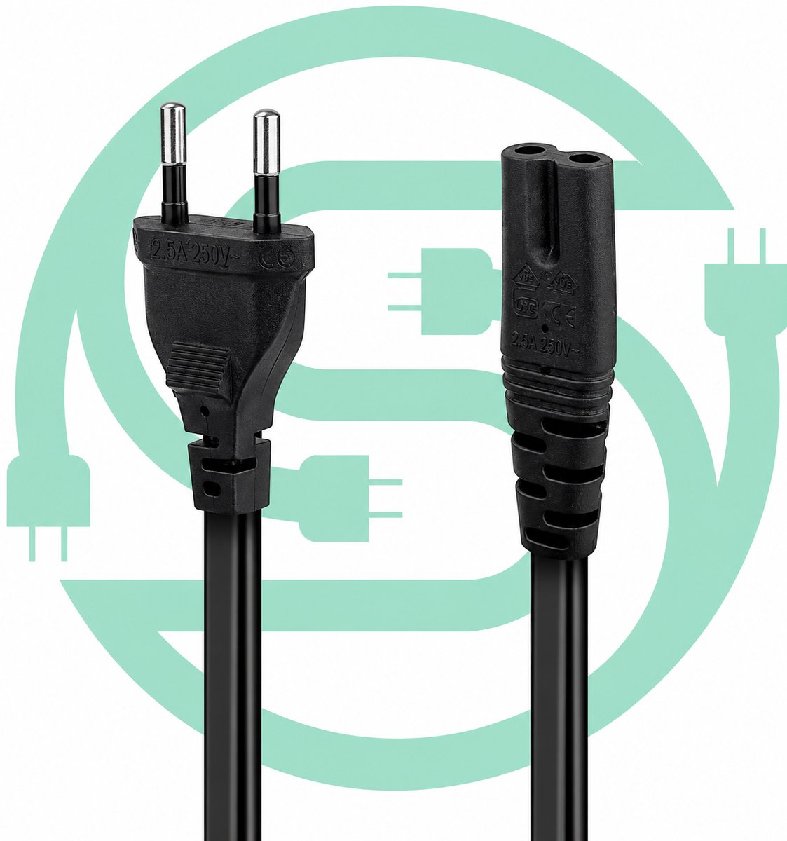 C7 Stroomkabel - 10 Meter Power Kabel - Randaarde AC Stekker | Computer LCD monitor en TV scherm PS1 / PS2 / PS3 / PS4 Slim / PS5 / Saturn / Radio / Speaker / Printer | Voedings kabel | Apparaat snoer