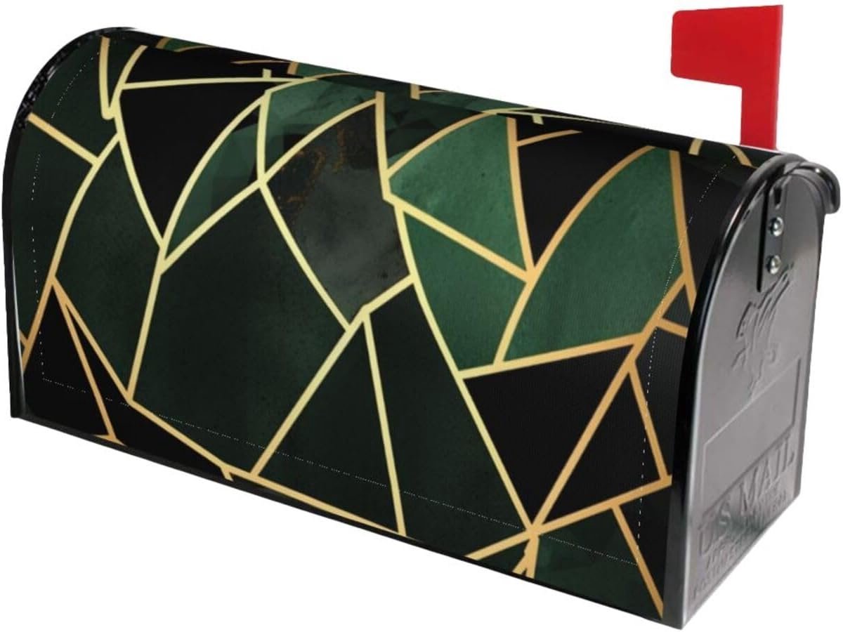 Brievenbus Cover - Brievenbus Decoratie - Brievenbus Versieren - Magnetisch Bevestigd - 21 x 18 inch - Zwart Goud