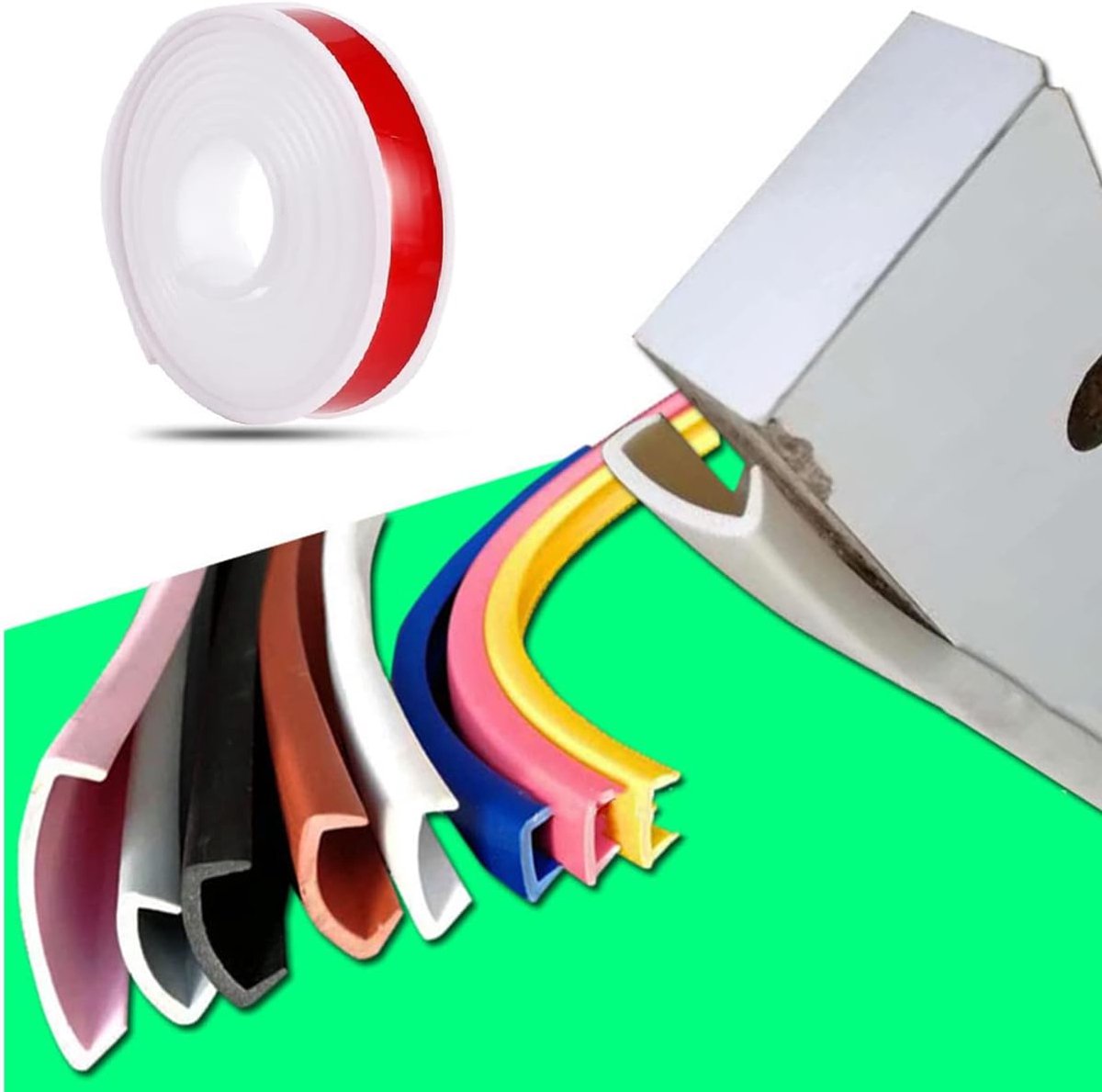 Randbescherming Strip - Meubelranden Afwerken - Meubels Beschermen - Zelfklevend U-profiel - 3 meter - Wit