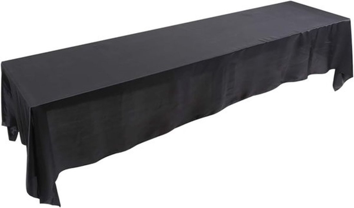 Rechthoekig Tafelkleed - 145 X 320 Cm - Bestendig Decoratieve Stoffen Tafelkleed - Soepel Oppervlak Wasbaar - Tafelkleed Voor Bruiloftsfeestdecoratie - Eettafel - Zwart