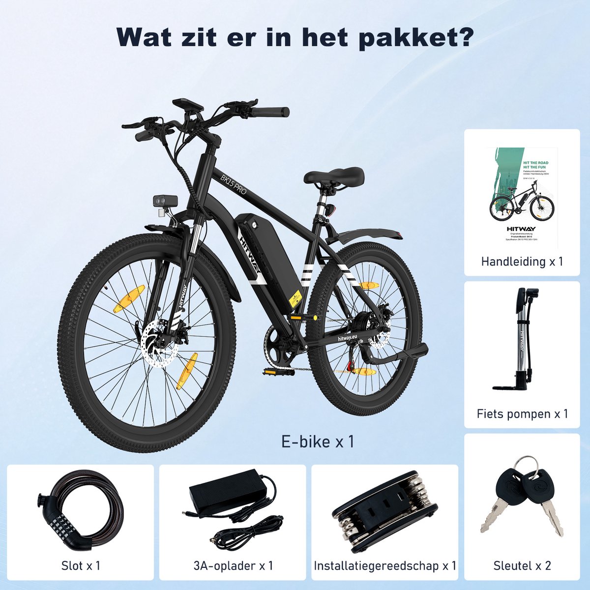 Hitway Elektrische Fiets BK15 Pro - 27.5 Inch City Commuter EBike met Afneembare 36V 13Ah Lithium Batterij - Mountain E-Bike met 250W Motor - 7 Versnellingen - IP54 Waterdicht - Elektrische Fietsen (EAN: ...9363) - afbeelding 2