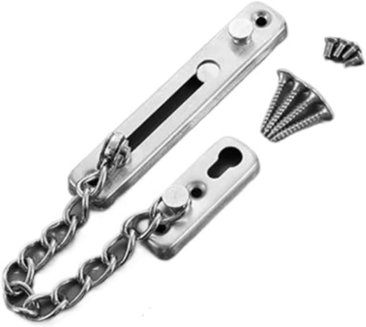 Deurketting - Veiligheidsketting - Extra beveiliging - Roestvrij staal - 2 stuks - Zilver