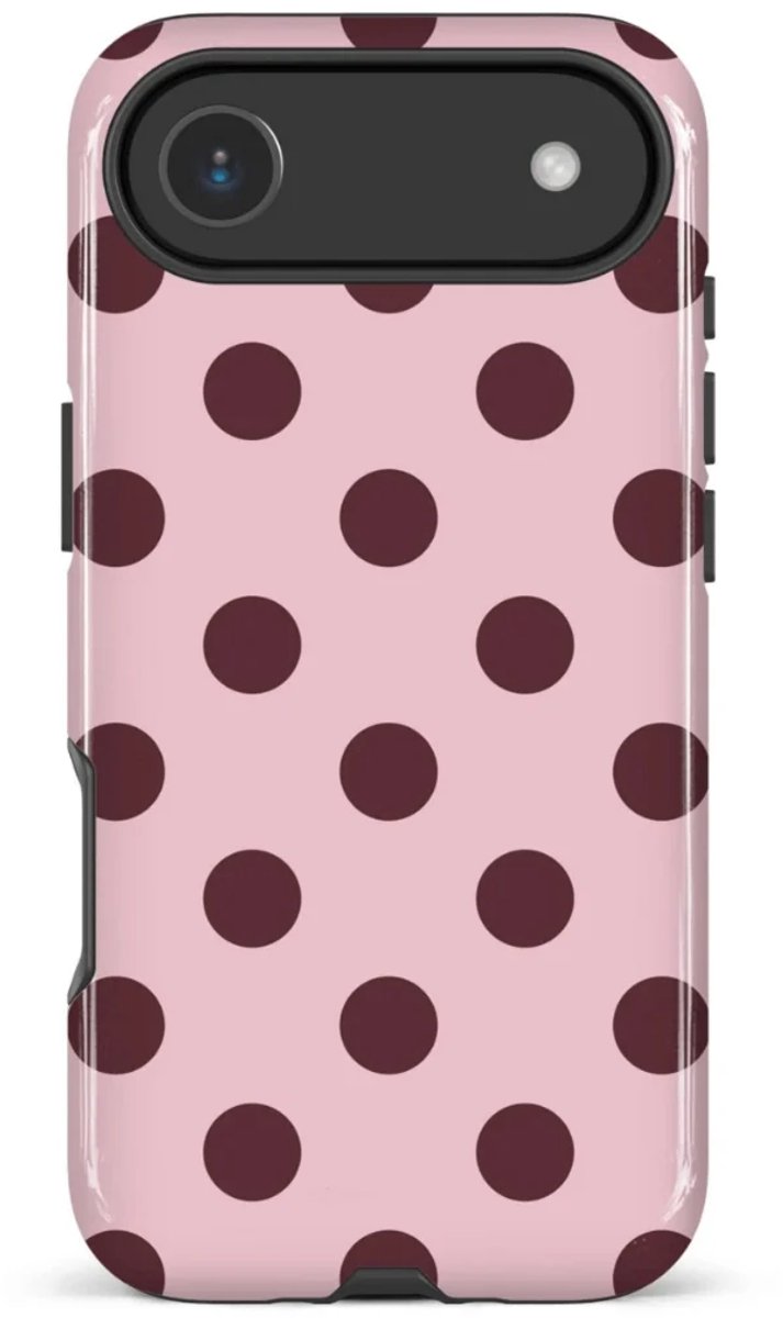 Roze Telefoonhoesje – Geschikt voor iPhone 13 – Stippen Print - Harde Polka Dot Case – 4 Season Must Haves