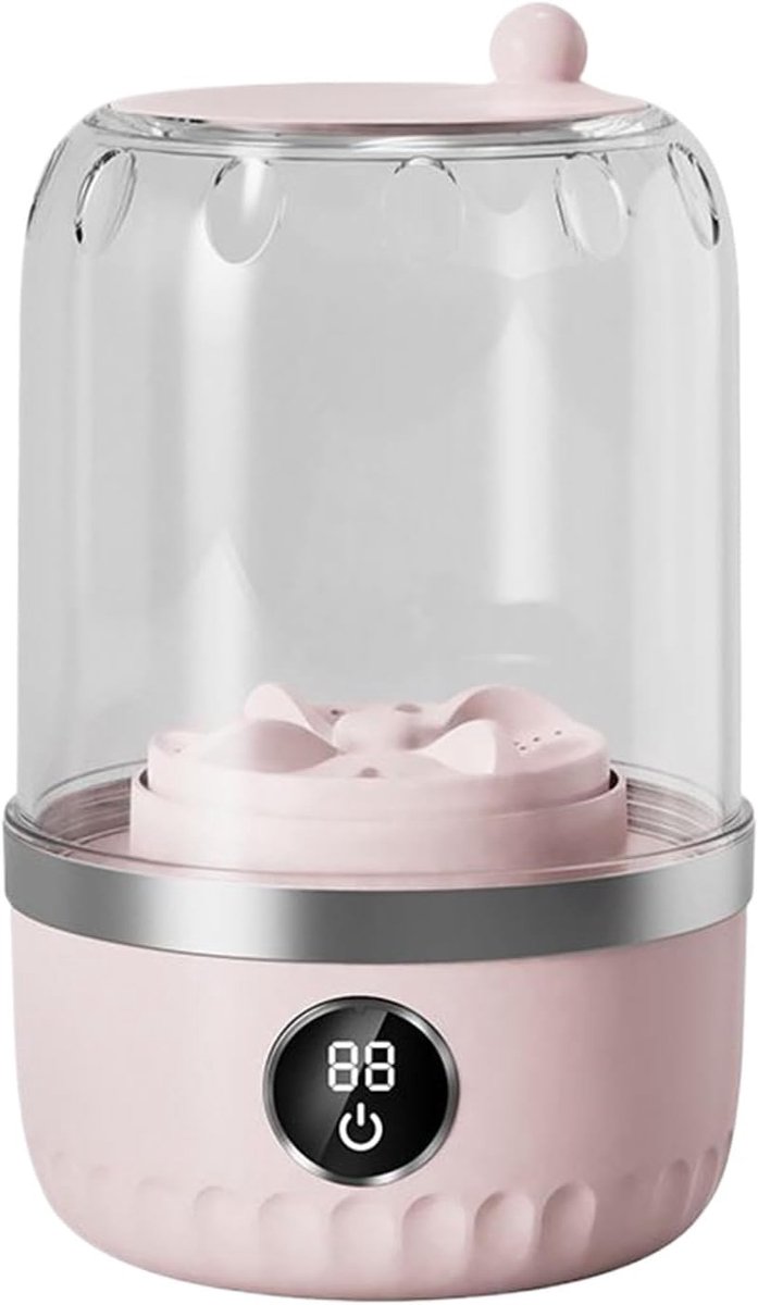 Mini Wasmachine Draagbaar Reinigingsapparaat Kleine Wasjes Opvouwbaar Compact 1 Liter Roze