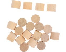 Cilinder Blokken Hout - Houten Ambachten Knutselhout - Creatieve Projecten - Onafgewerkt Berkenhout - 19 x 19 x 16 mm
