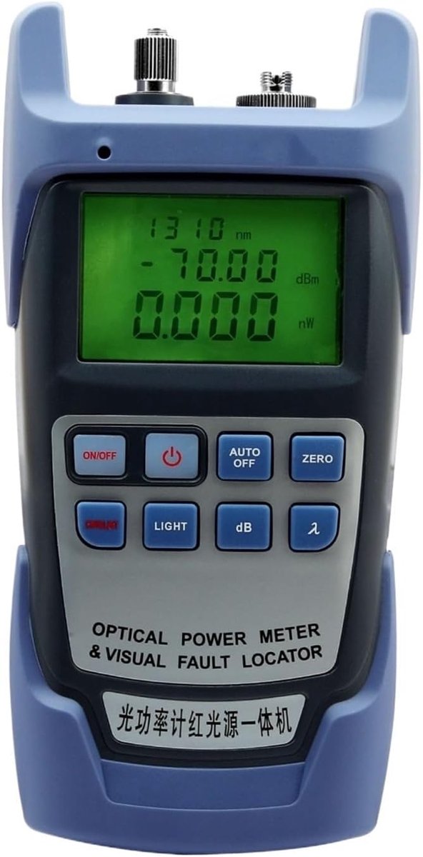 Netwerkkabel Tester - Glasvezel Vermogensmeter - Optische Kabels Testen - Inclusief Visuele Foutzoeker - -70 Tot +10dbm - One Color