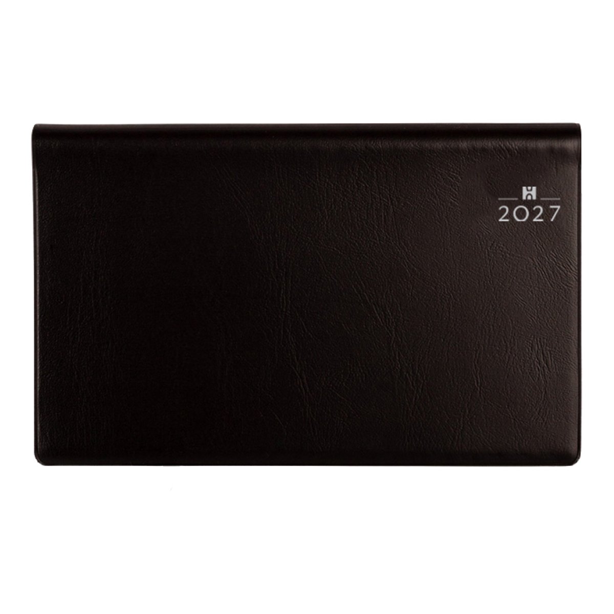 Castelli - Zakagenda H44 Parma 2027 - 1 week over 2 pagina's - formaat 8.9x15.3 cm liggend - wit papier - met spiraalbinding - 6-talige uitvoering - Made in Italy - ingestoken in pvc omslag zwart