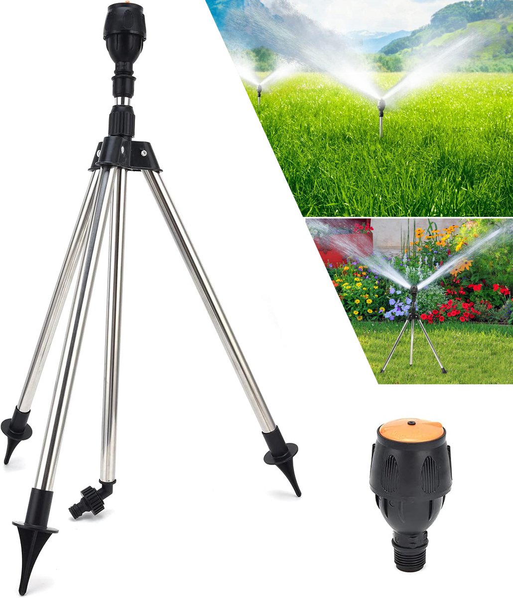 Draaibare Statiefsproeier Met Statief - Roterende Waterspray - 360 Graden Automatische Roterende Sprinkler - Geschikt Voor Tuin Gazon En Erf