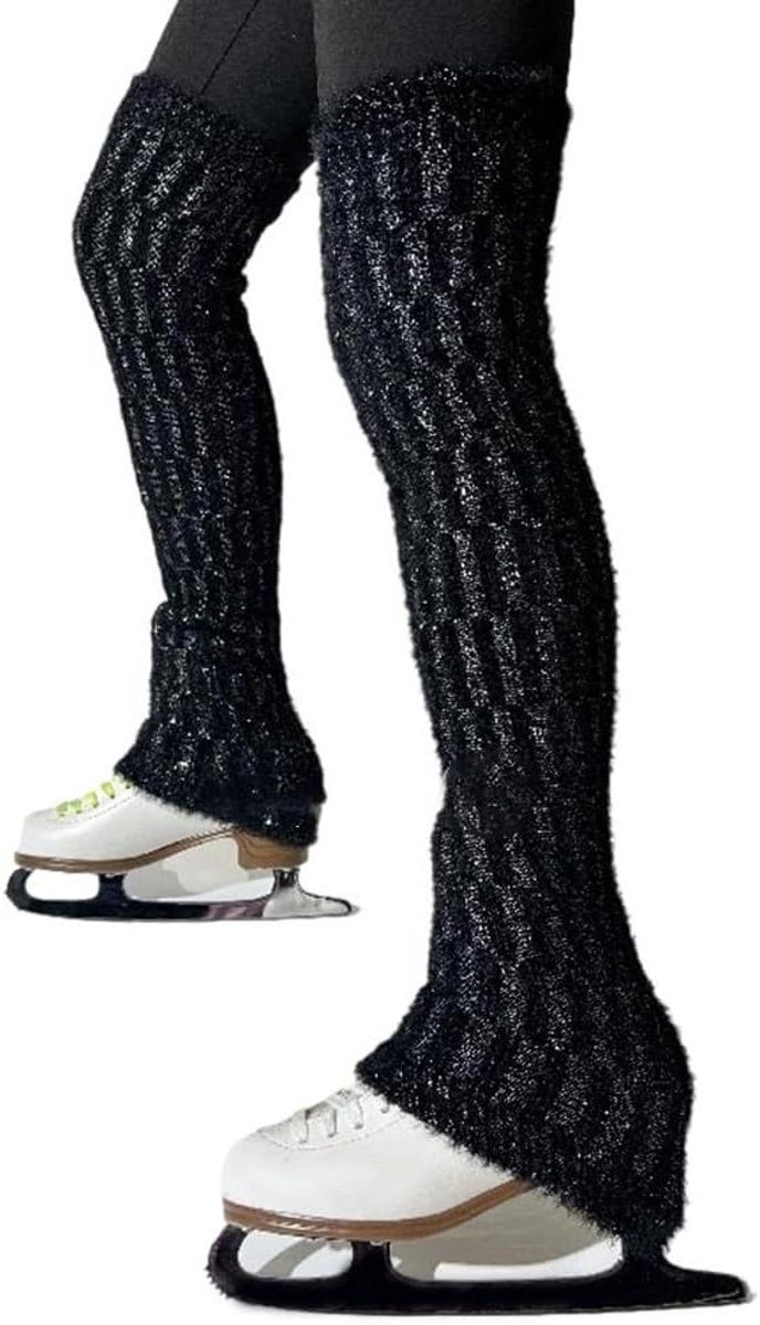 Skatesokken - Schaatskousen Beenwarmers - Warmte op IJsbaan - Fleece gevoerd - 45 cm - Paars