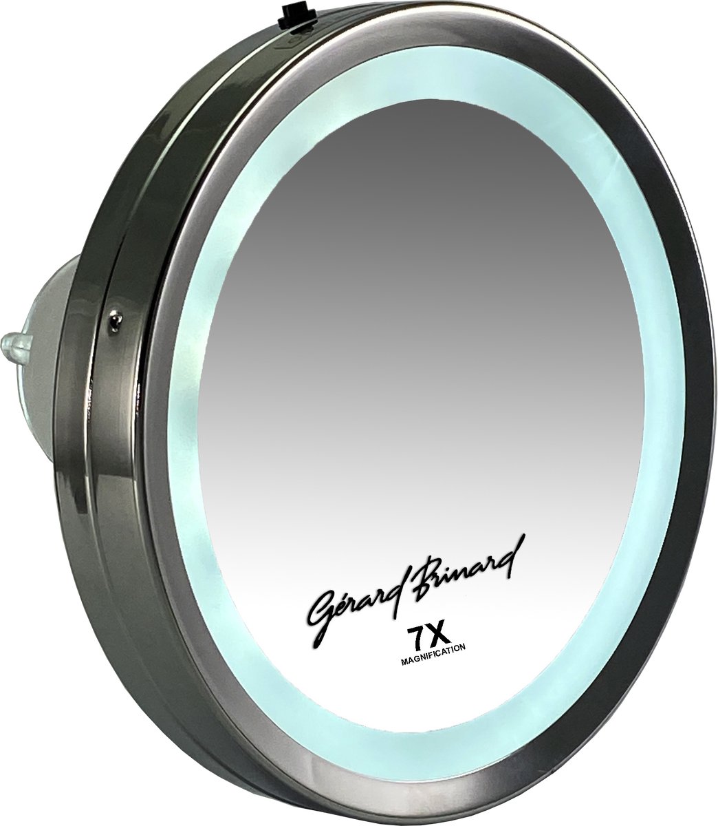 Zuignap spiegel LED ZILVER of zwart 7x ,5x of 10X vergroting. make up - epileren - badkamer spiegel