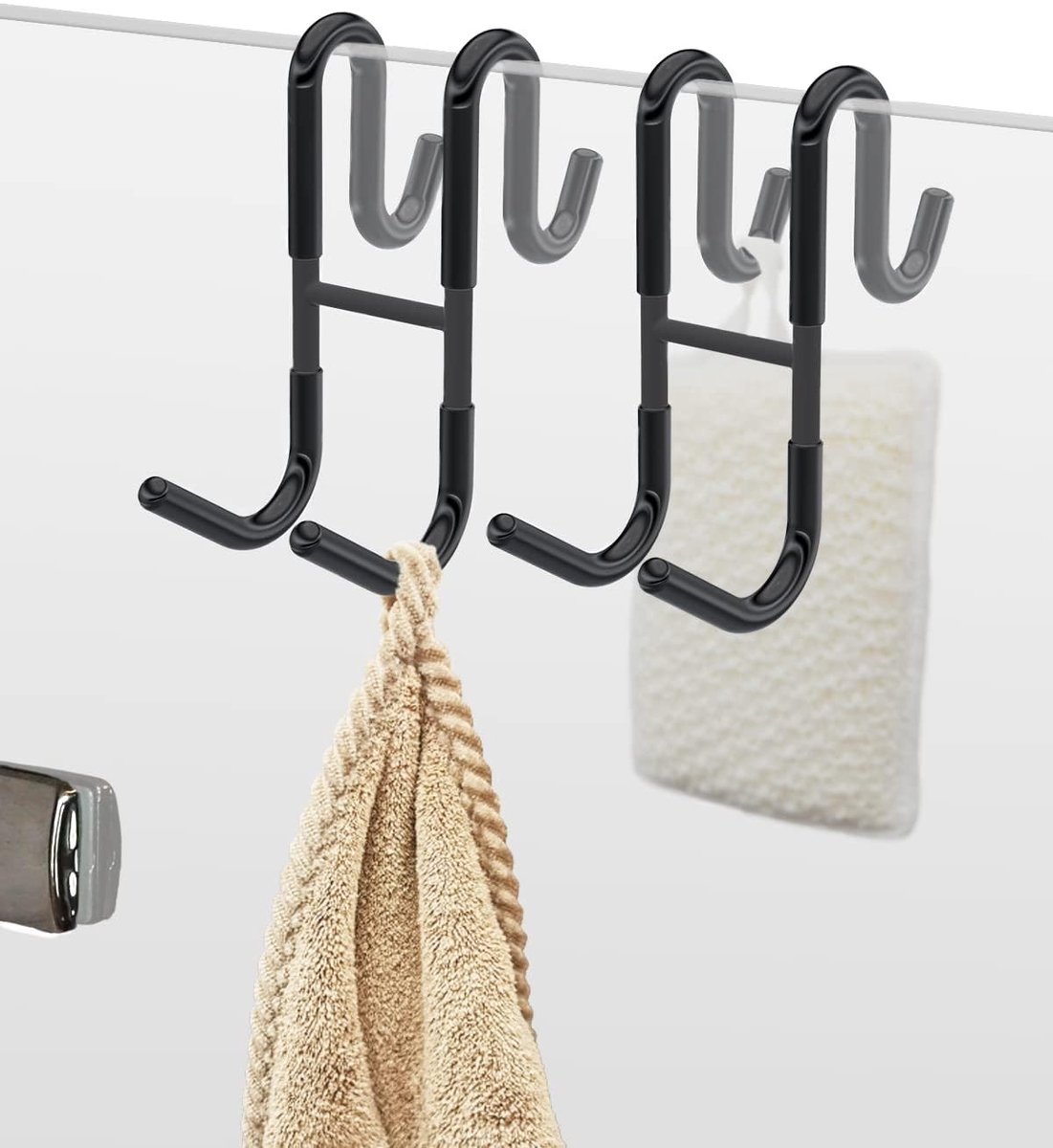 Omgoods - Douchedeur Haken voor Frameloos Glas - Chroom - Set van 2