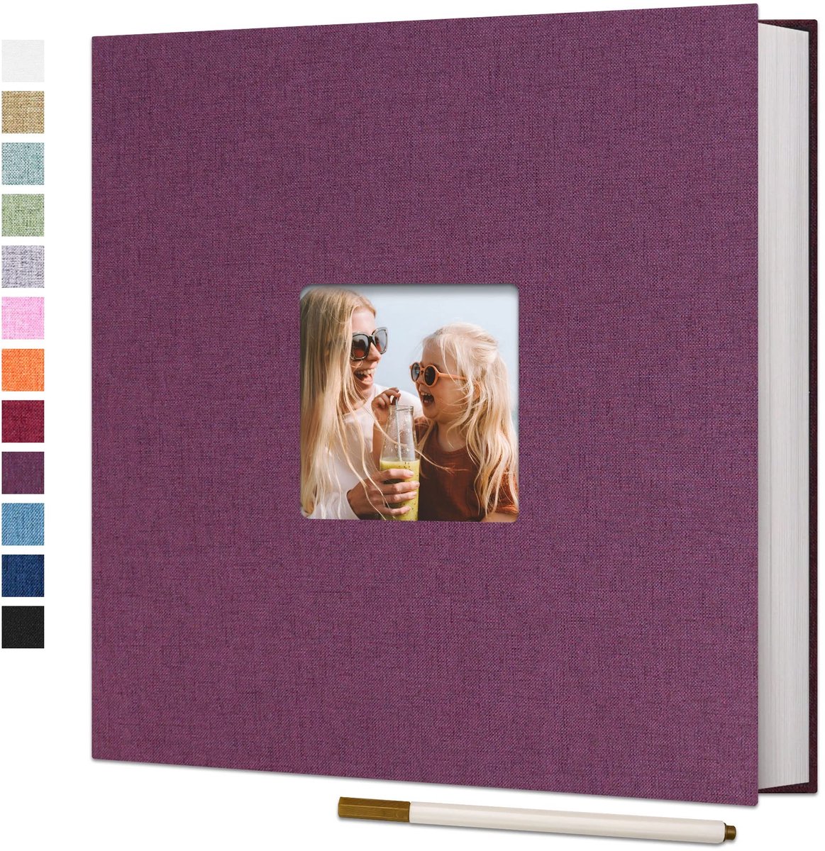 Omgoods - Groot Zelfklevend Fotoalbum met 40 Magnetische Pagina's en Metalen Pen voor Creatieve Projecten