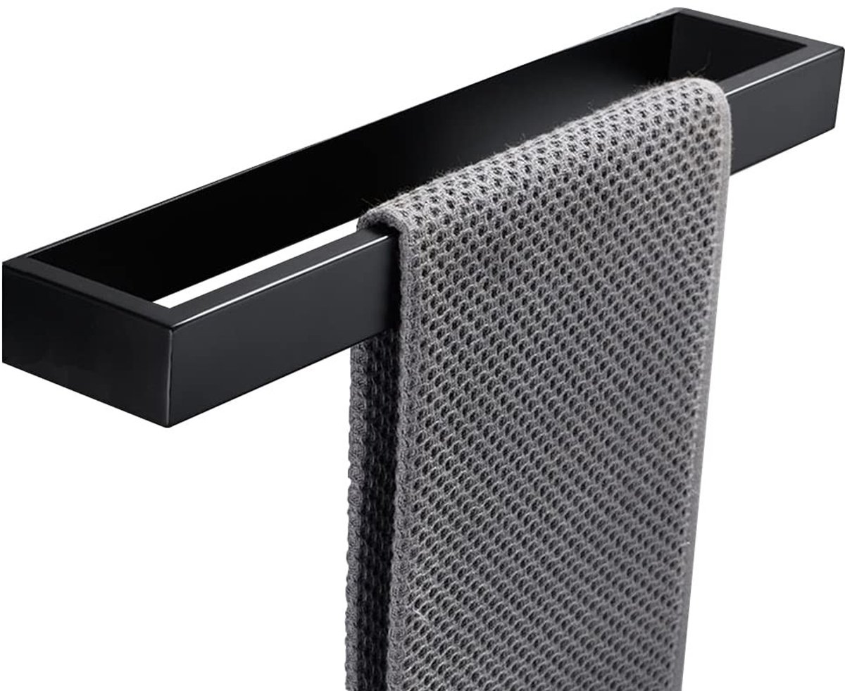 Omgoods - Zelfklevende Handdoekstang 40 cm Roestvrijstaal Zwart