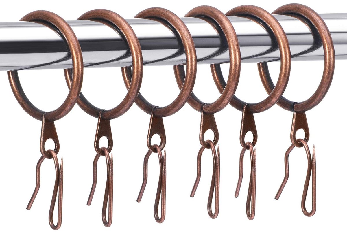 Omgoods - Set van 30 Metalen Gordijnringen met Haakjes