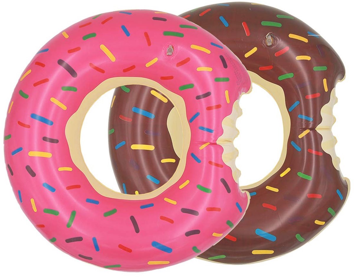Omgoods - Set van 2 Donut Opblaasbare Zwembanden voor Zomerplezier