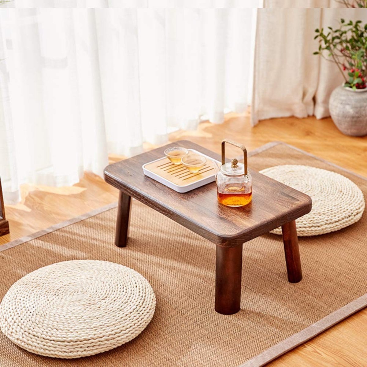 Omgoods- Tatami-mat Zacht en Comfortabel - Yoga/Meditatie Kussen - Ronde Vloermat - 40 x 40 cm - Gemakkelijk Onderhouden - Verkrijgbaar in 2 Stoffen - Meditatiekussen