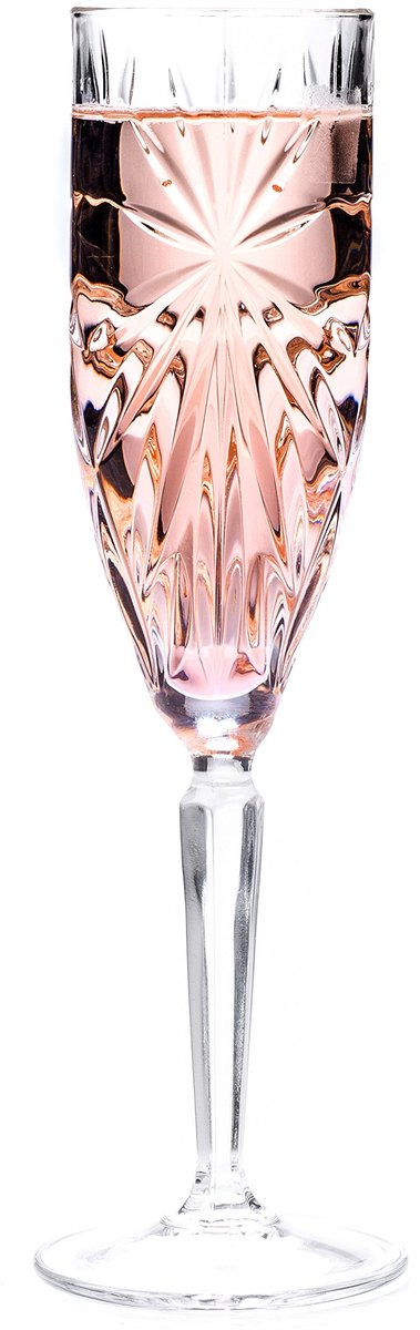Omgoods - Set van 6 Kristallen Champagneglazen, Vaatwasserbestendig