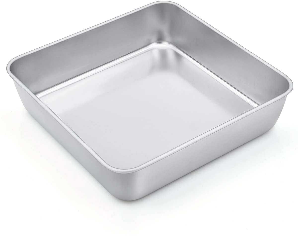 Omgoods - RVS Bakvorm voor Brownies en Lasagne, 23.5 x 23.5 cm