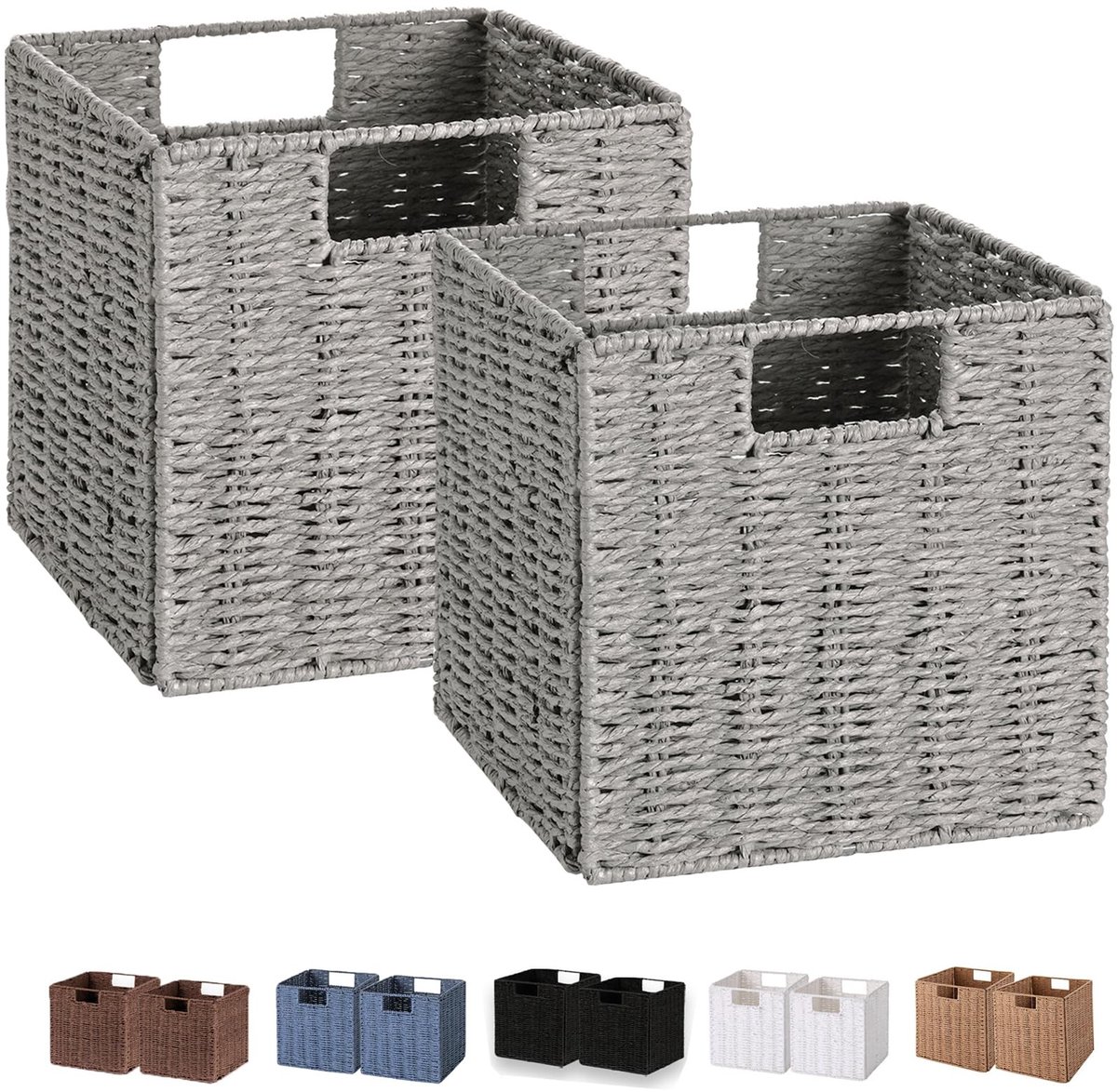Omgoods - Set van 2 Handgeweven Wicker Opbergmanden
