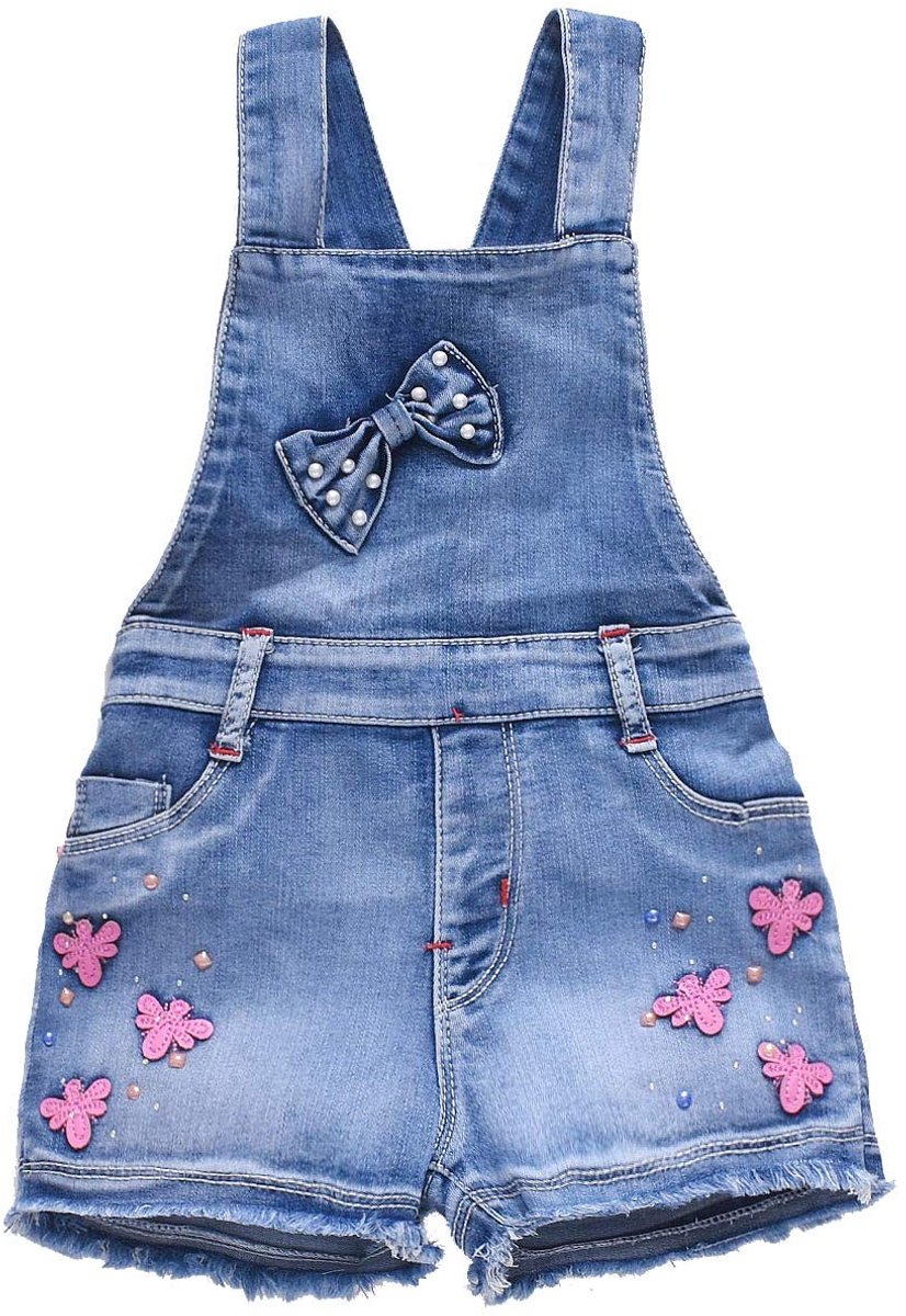 Omgoods - Katoenen Denim Romper voor Meisjes met Bovenste Bandjes