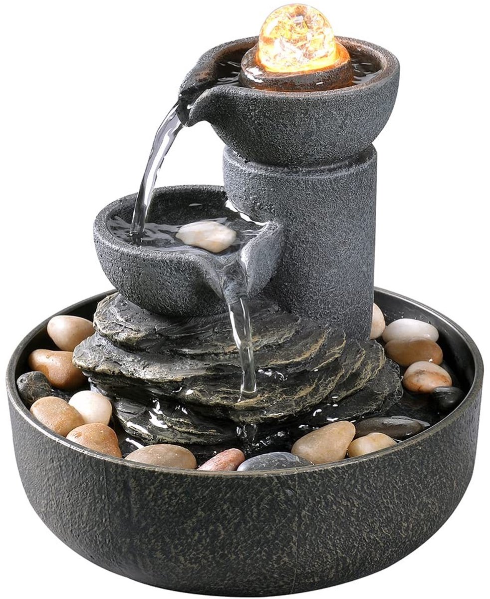 Omgoods - 2-Trap Waterfontein voor Meditatie en Decoratie