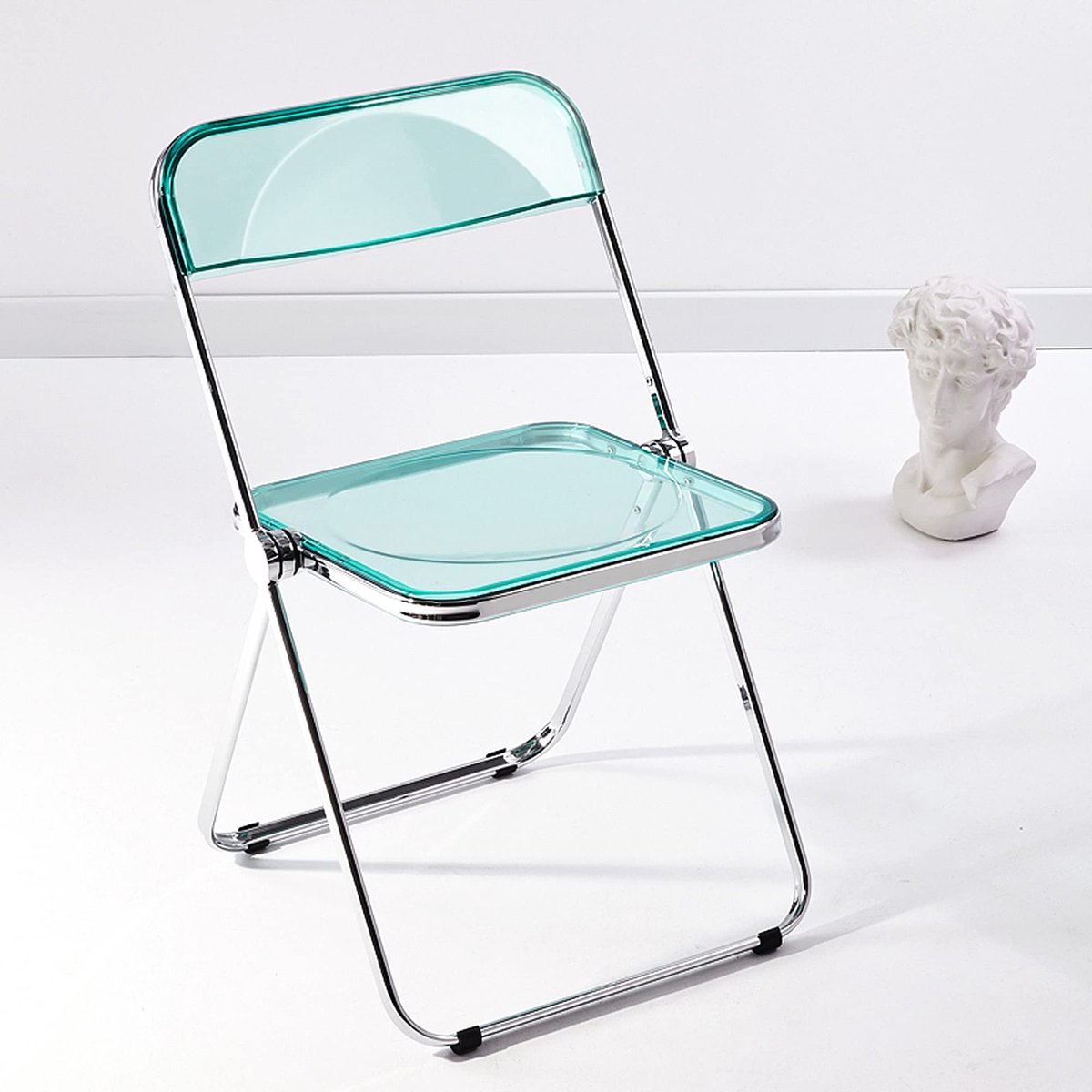 Omgoods - Luxe Moderne Vouwstoel van Acryl met Chrome Frame (Groen)