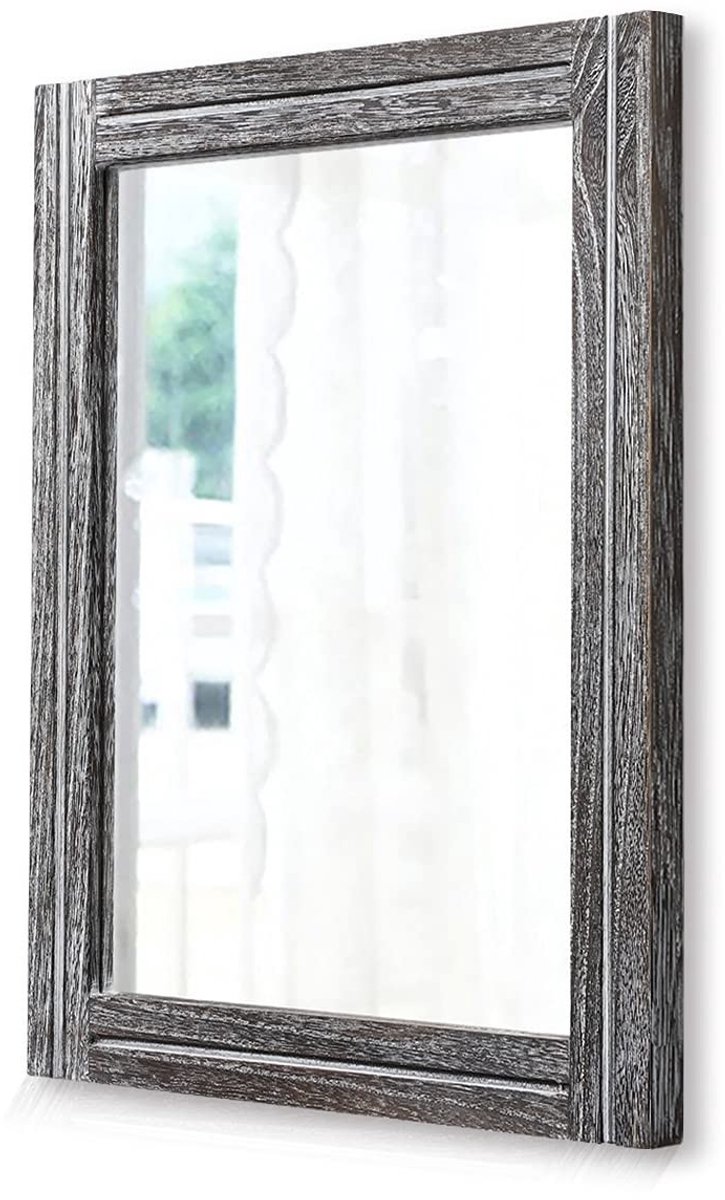 Omgoods - Grote Houten Wandspiegel 65 x 45 cm