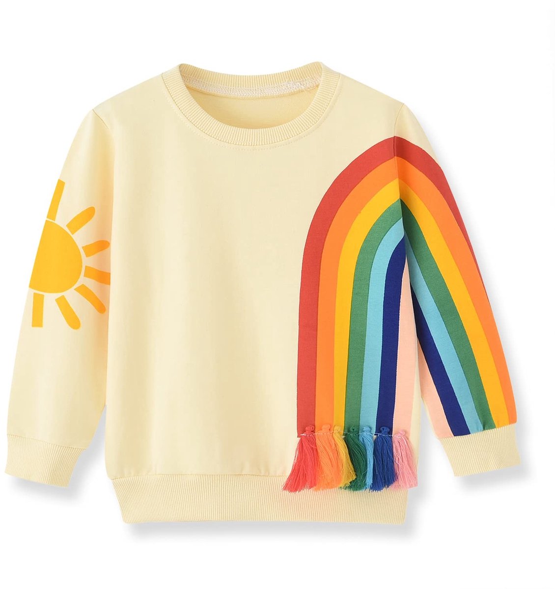 Omgoods - Meisjes Sweater met Lange Mouwen en Regenboogprint 18 Maanden - 6 Jaar