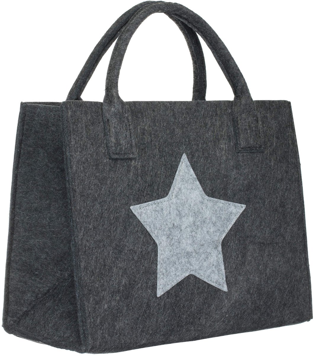 Omgoods - Vilt Shopping Bag met Ster, 35x20x28cm